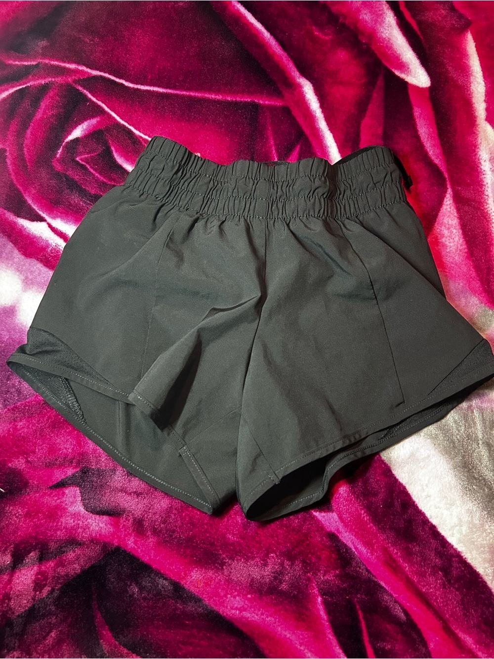 Athletic Works Black Elastic-Waist Running Shorts